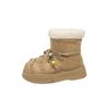 Autumn and Winter Large Size Thick-soled Snow Boots, Seasonal Medium Tube Bread Boots, Piled and Thickened Large Cotton Shoes