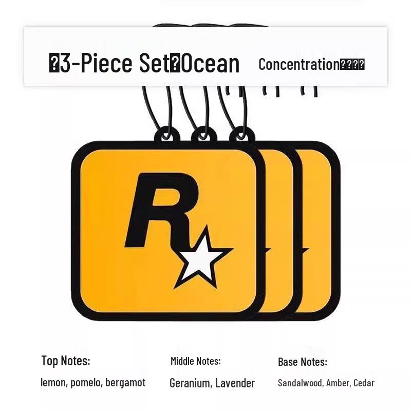 Card Star Letter R Long-Lasting Essential Oil Scented Car Air Freshener Ornament