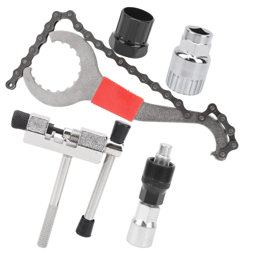 Sykkelkrank Reparasjonsverktøysett Krankavdrager Bunnlagerfjerner Kjedekutter Skiftenøkkel