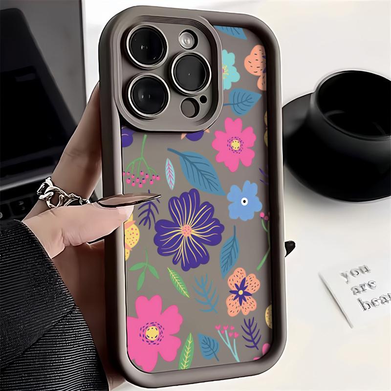 Colorful Leaves Flowers Phone Case For iPhone 17 Pro Max Air 16 15 14 13 12  XS X XR 7 8 Plus 16E Air Shockproof Bumper Cover