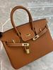 Large-capacity Litchi Pattern Togo Gold and Silver Diamond Genuine Leather Top-grain Cowhide Fashionable and Versatile Single-shoulder Handbag