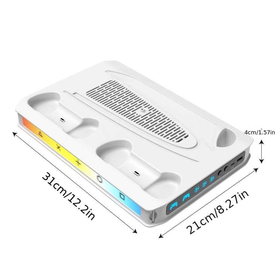 PS5 Slim/Pro Console Cooling & Charging Stand with RGB Lighting and Headphone Holder