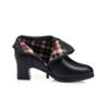 Fashion Middle-aged Elderly Mothers Winter Plush Warm Non-slip Leather Boots Mid-heeled Women's Ankle-length Red Short Boots