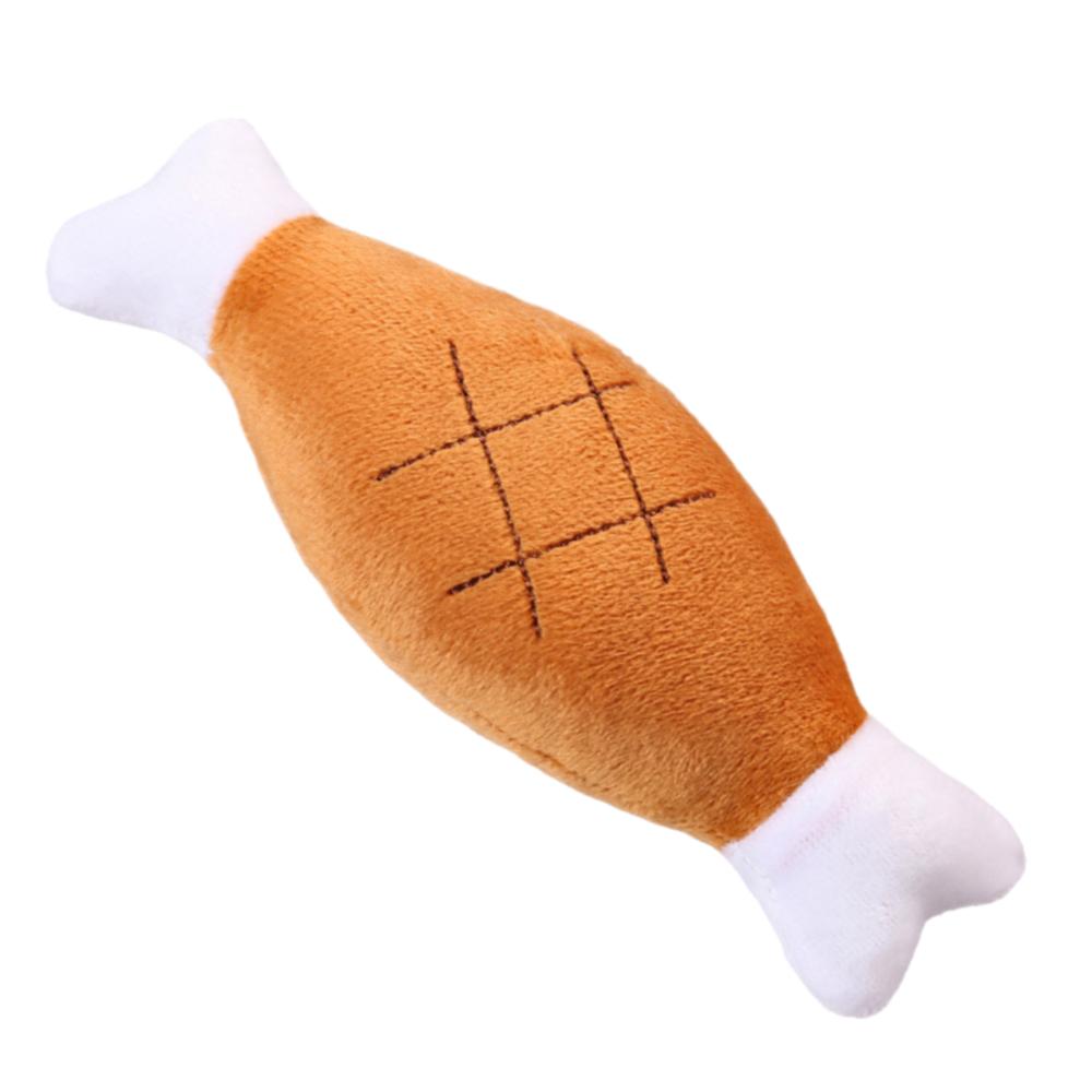 

Bones Pet Chew Toy Chicken Leg Dog Plush Toy New Dog Squeaky Toy Small Medium Large Dogs Cats коричневый