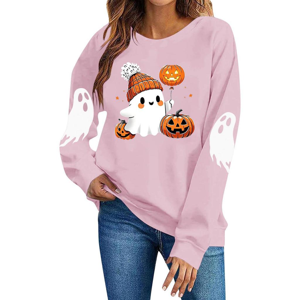 Women's Fashion Casual Halloween Hoodie Long Sleeve Pullover for Fall Festivals and Parties