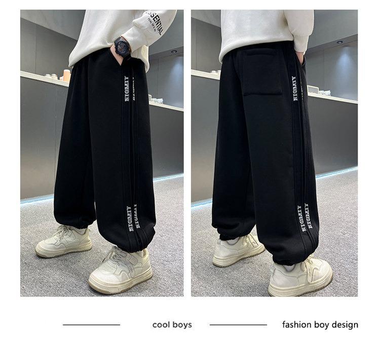 Boys' Thickened Plush Sweatpants - Autumn/Winter 2025 Collection: Casual and Sport Long Pants for Children