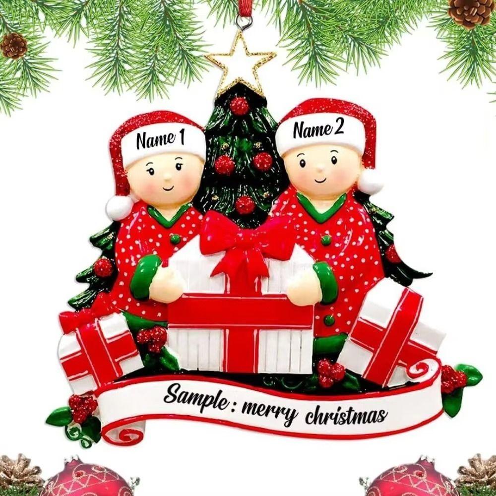 Resin Christmas Ornament Five Pointed Star Xmas Hanging Charm Cartoon Tree Pendant Party Supply