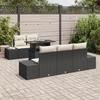 VidaXL Ensemble de 6 canapés de jardin avec coussins Noir Poly Rattan 3349093