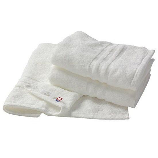 Imabari Towel Certified Face hiorie HOTELS 3-Piece Set Off White 100 Cotton High Absorbency Durability Plain Made Japan Brand