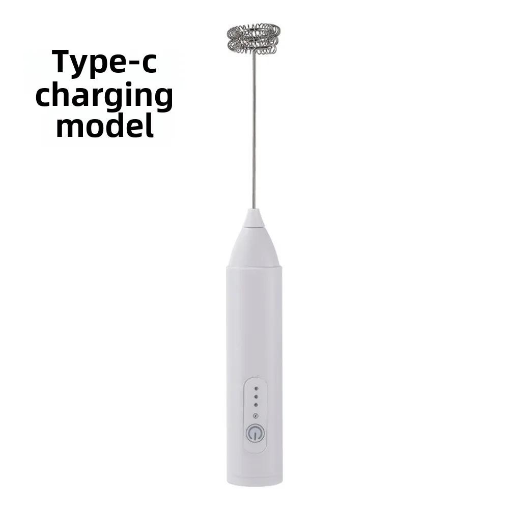 MINI Milk Frother USB Rechargeable 3 Speeds Foam Maker Coffee Whisk Mixer Electric Handle Blender Egg Beater Hot Cooking Tools