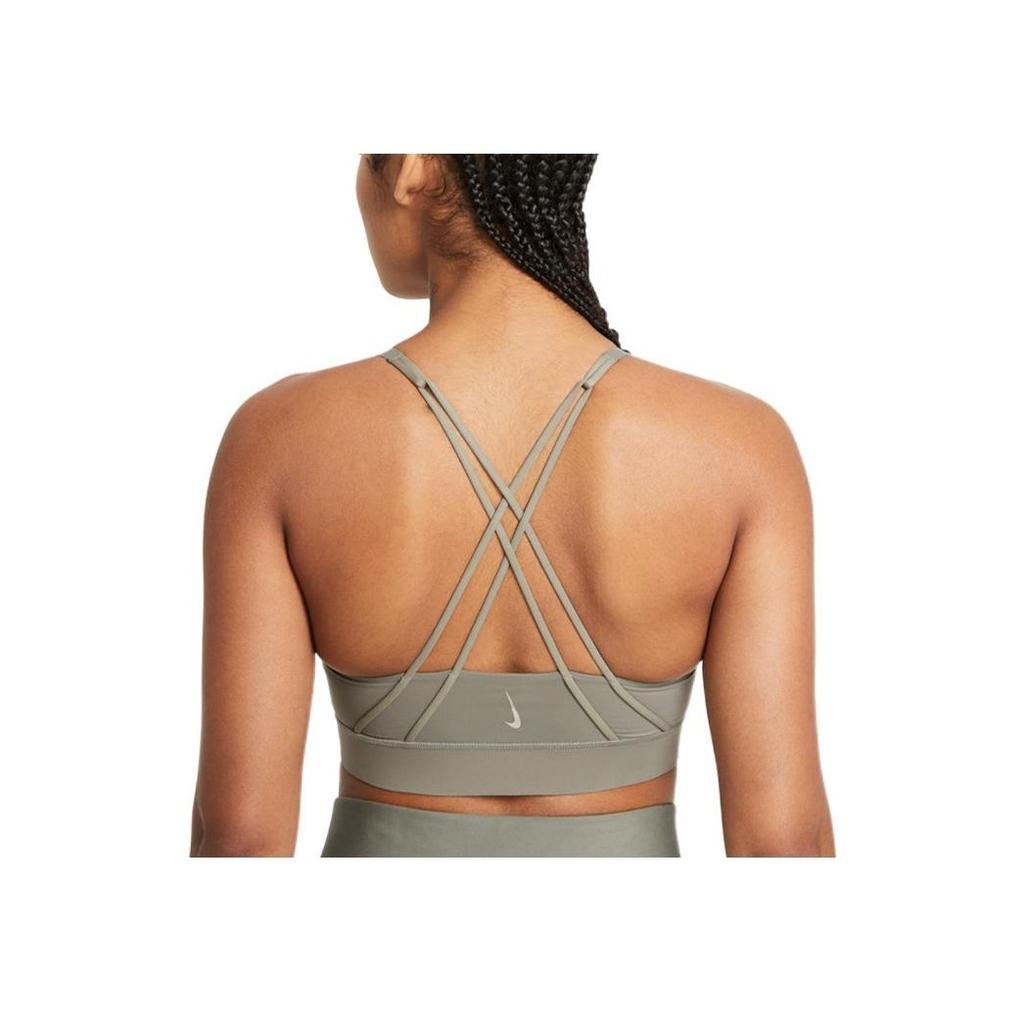 Nike Swoosh Luxe Medium Support Sports Tank Top Women Tops Gray CJ0545-320