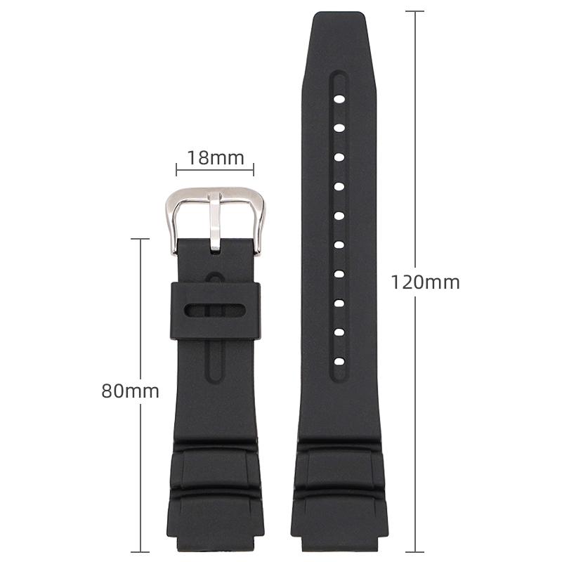 Resin Rubber Replacement Watch Band for Casio DW-290 DW-340 AD-300 Men Black Sport Waterproof Silicone Bracelet Strap 19mm