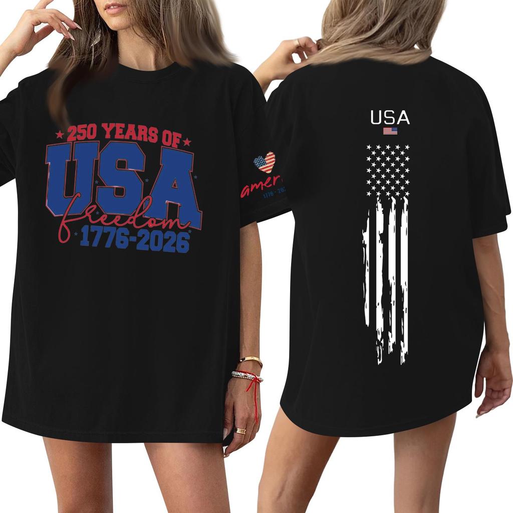 Women's Casual Fashion Round Neck Casual Print Short Sleeve T-Shirt Top