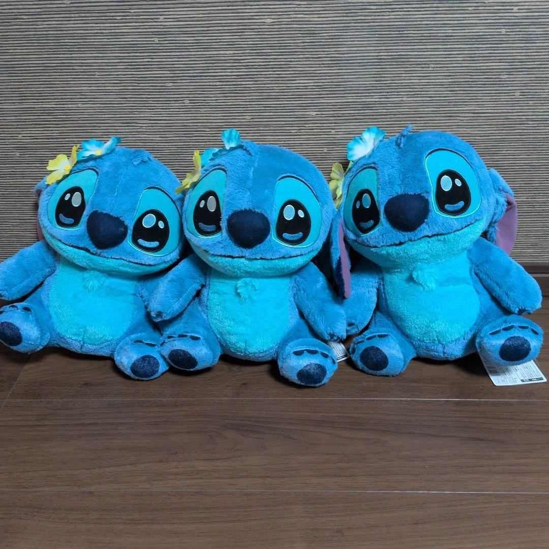 Disney Stitch Gal KAWA Foto Super BIG Plush Set of 3