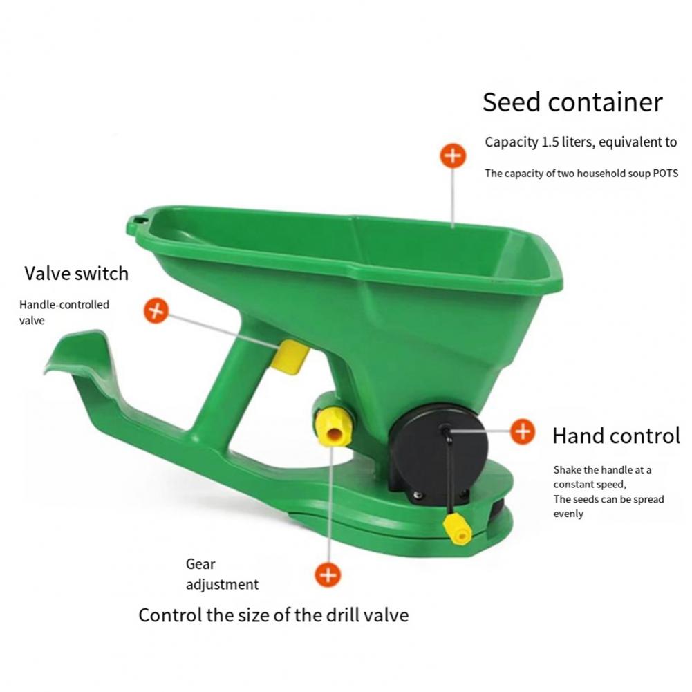 Portable Garden Spreader Portable Handheld Planter for Garden Farm with 1.5l Capacity 5 Gear Energy-saving Seeder for Lawn