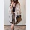 Popular lantern sleeve jacket women's spring and autumn shirt loose lazy solid color mohair sweater women's thin