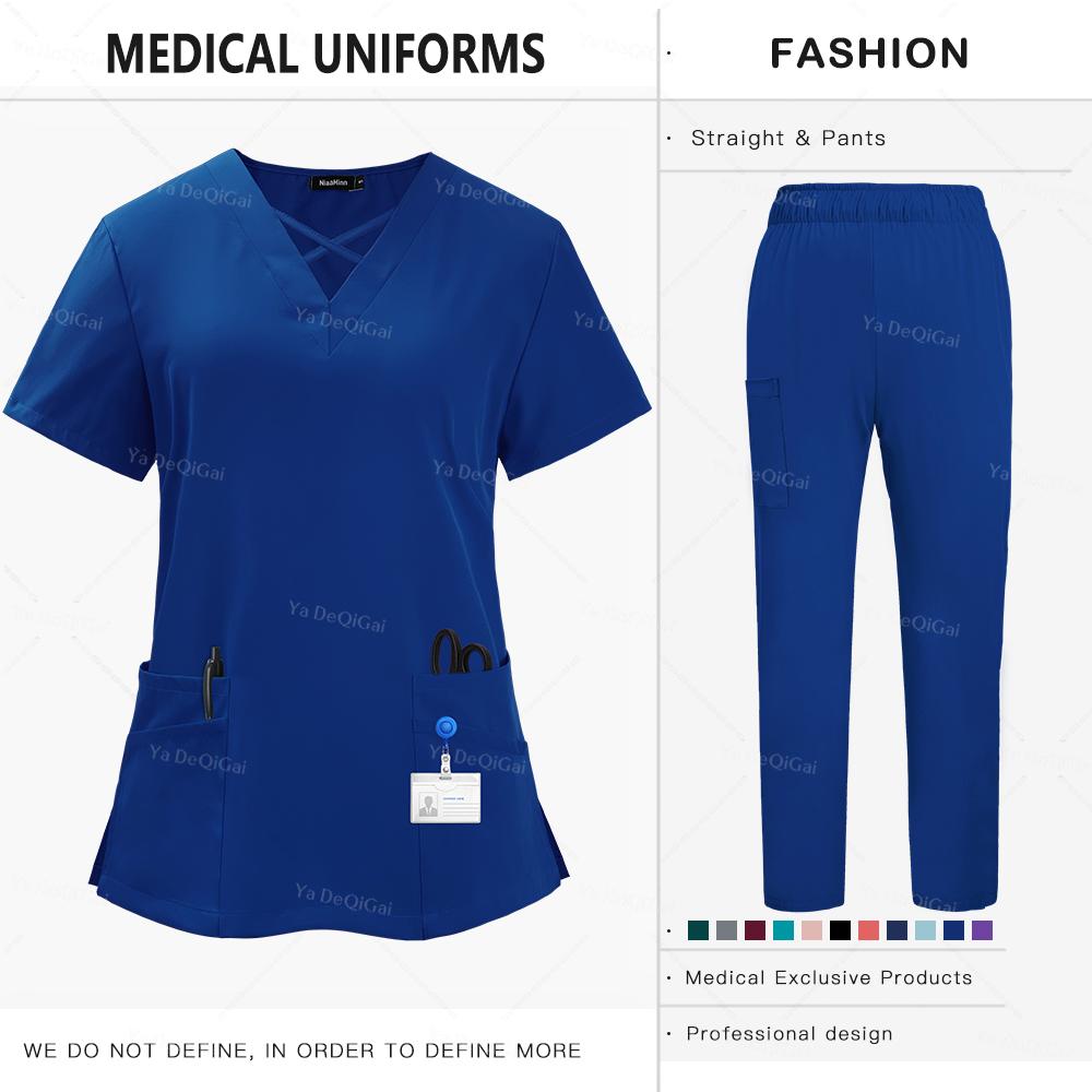 SPA Beauty Working Clothes Medical Uniforms Woman Multicolour Scrubs Nurse Uniforms Dentist Veterinary Pharmacy Clinic Scrub Set
