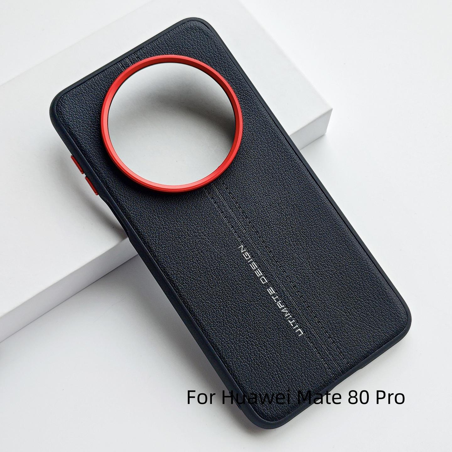 

For Huawei Mate 80 Pro Max RS Case Metal Alloy Camera Protection Independent Buttons Vegan Leather Case Cover Artificial leather