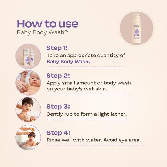 Maate Baby Body Wash for Bath (50 Ml) | from Beetroot, Aloe Vera, Manjistha & Neem Extracts | for Dry & Sensitive Skin | Soothes & Nourishes Kids Skin