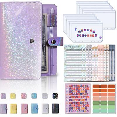 A6 Binder Soft Leather Binder Budget Planner Cash Envelope Binder With Budget