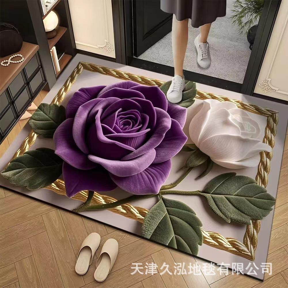 3D Blumen Teppich Eingangstür Bodenmatte Schlafzimmer Badezimmer Rutschfeste Fußmatte