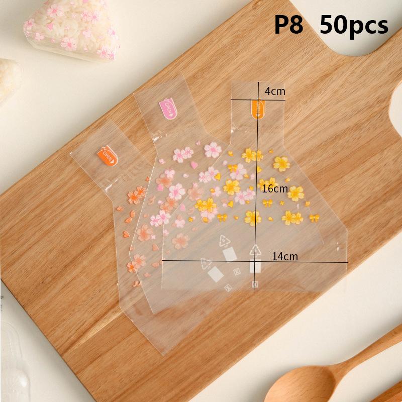 50 Pezzi Cartoni Animati Giapponesi Carini Per Sacchetto Confezionamento Palla di Riso Triangolare Sacchetto per Onigiri Sushi con Nori Stampo per Preparare Sushi Accessorio Bento