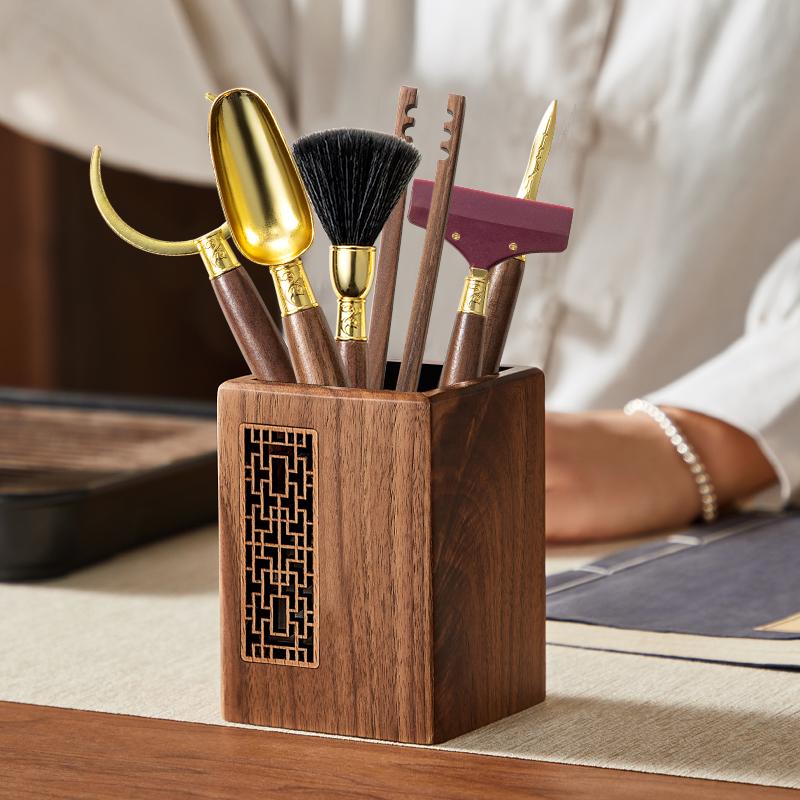 Solid Wood Kung Fu Tea Set: Tea Ceremony Accessories & Storage