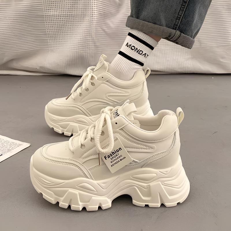 Popular Versatile Platform Dad Shoes Women's Feet Small Heightening Shoes 2025 New Autumn and Winter Muffin Casual Sports Shoes