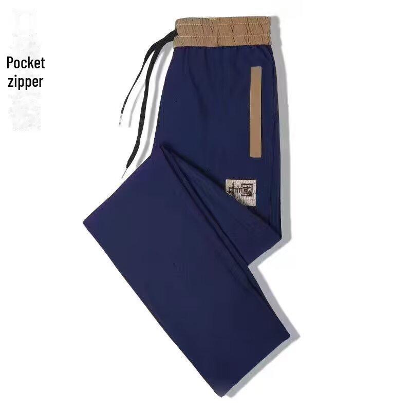 

Men s Slim Straight Elastic Sports Pants - Spring/Summer High-End Chinese Style Casual Wear 4XL