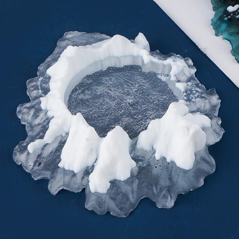 Crystal Epoxy Resin Ashtray Mold Ice And Snow Mold Mountain Lake Silicone Mold DIY Clay Mold Resin Epoxy Kitchen Tool Supplies