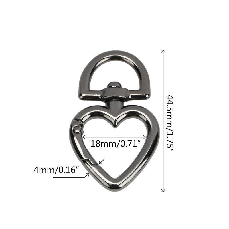 30 Pcs Heart Swivel Buckles Trigger Spring Keyring Buckle Clasps Hooks Durable