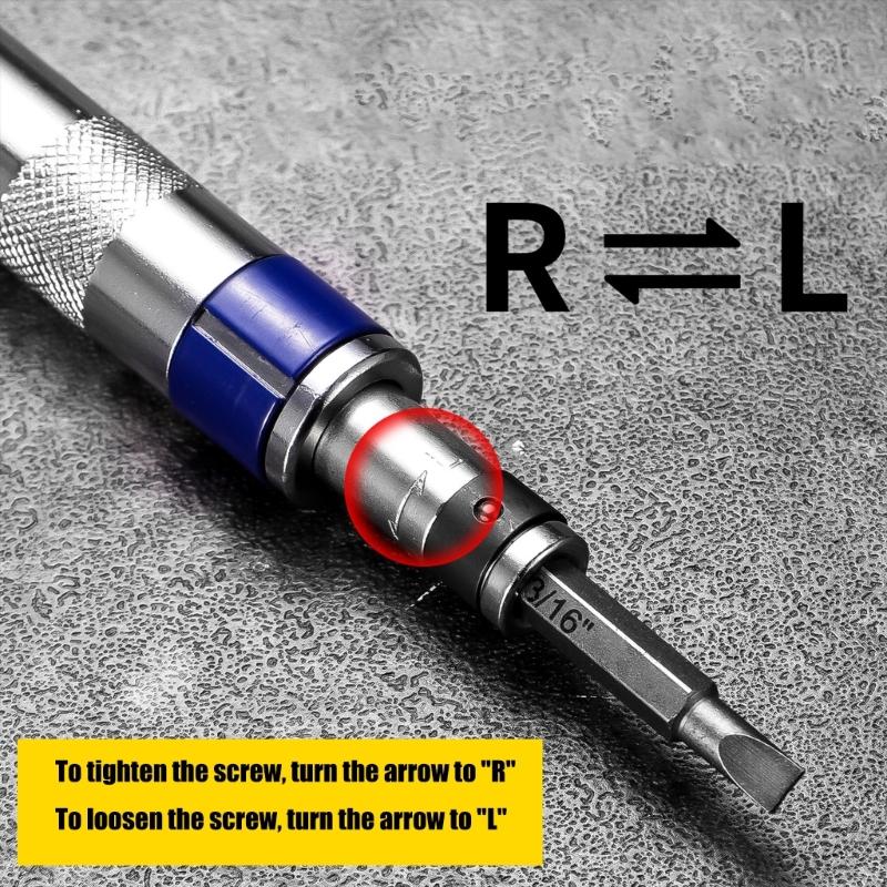 Reversible Impact Screwdriver Set Detachable Head Steel Construction For Professional Maintenance Work