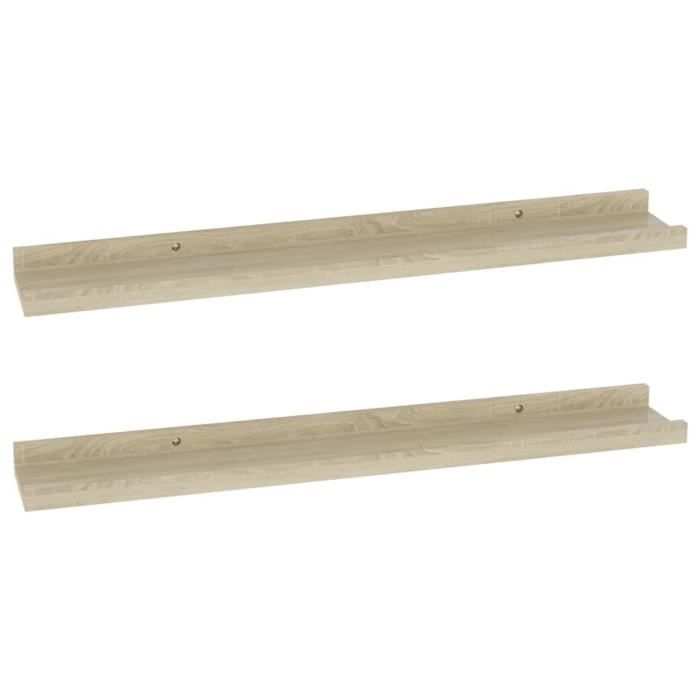 VidaXL Étagères murales 2 pcs Chêne Sonoma 60x9x3 cm