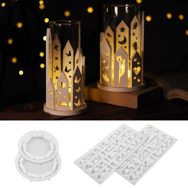 3D Silicone House Candle Holder Mold Handmade Crafting Moulds Hollow House Moulds for Resin Crafts and Home Decoration