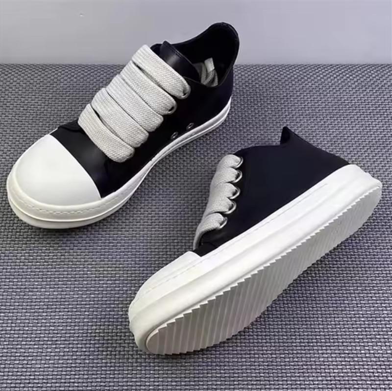 New Women Sneakers High-top Men's Casual Shoes Leather Shoes for Women Flat Sport Shoes Thick Lace Up Unisex Couple Women Shoes