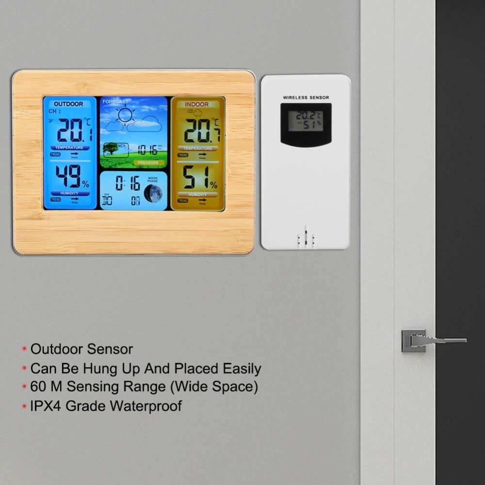 Wireless RF Transmission Weather Station Clock Color Display Weather Forecast Clock  Home Office