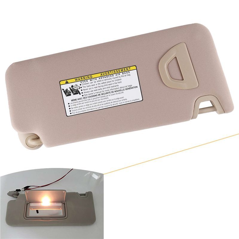 83280-TA5-A51ZA Beige Left Side Replacement Sun Visor With Light Makeup Mirror For Honda Accord 2008-2013