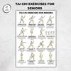 3er Set Tai Chi Übungsanleitung Poster für Senioren Anfänger Tai Chi Trainingsplan für Ältere Gelenkschonend Gleichgewicht Mobilität Heimtraining