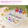 3 Tier Clear Display Riser Stand and 24 Slots Lipstick Organizer Set Acrylic Perfume Display Step Shelf Cosmetics Storage Rack