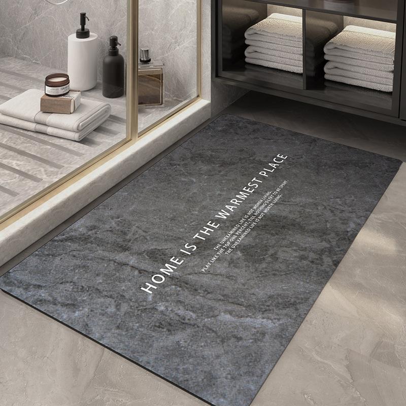 Diatom Mud Floor Mat Light Luxury Air Bathroom Anti-slip Mat Marble Absorbent Bathroom Floor Mat