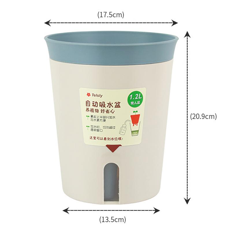 Doppelschichtiger selbstbewässernder Hydrokultur-Blumentopf aus Kunststoff, fauler automatischer wasserabsorbierender Pflanzentopf, Topfpflanzgefäße für das Büro zu Hause