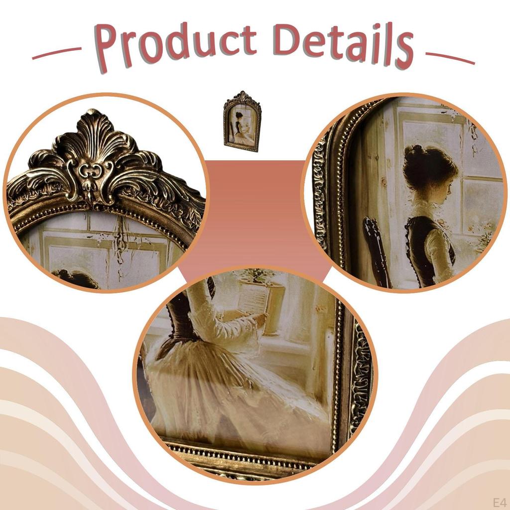 Antique Photo Decor Carved Resin European Tabletop and Wall Hanging Vintage Picture Frame for