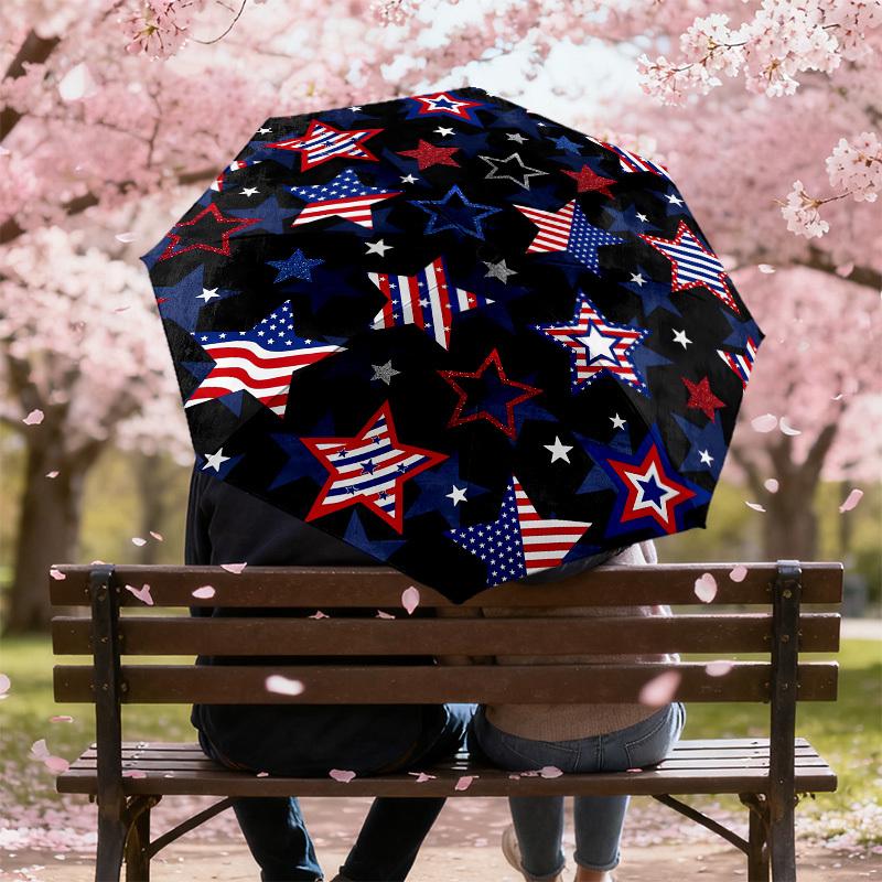 1pc Stars Patriotic Pattern Umbrella Design Automatic Opening and Closing Umbrella, High-quality Travel Umbrella,  C1128119