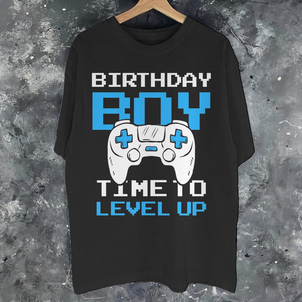 Unisex Wounisex Graphic Print Birthday Boy Time To Level Up T Shirt Tee 100 Cotton Gamer Girl Boy Tshirts Clothes