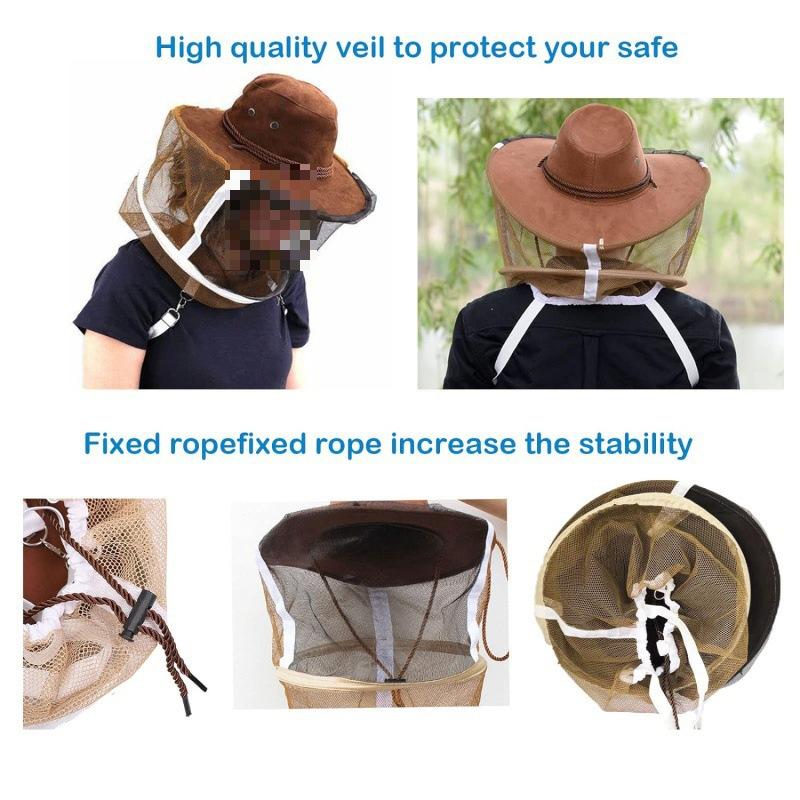 Beekeeping Cowboy Hat Beekeeping Protector Cap Beekeeper Fly Insect Net Cowboy Comfortable Design Anti Bee Hat