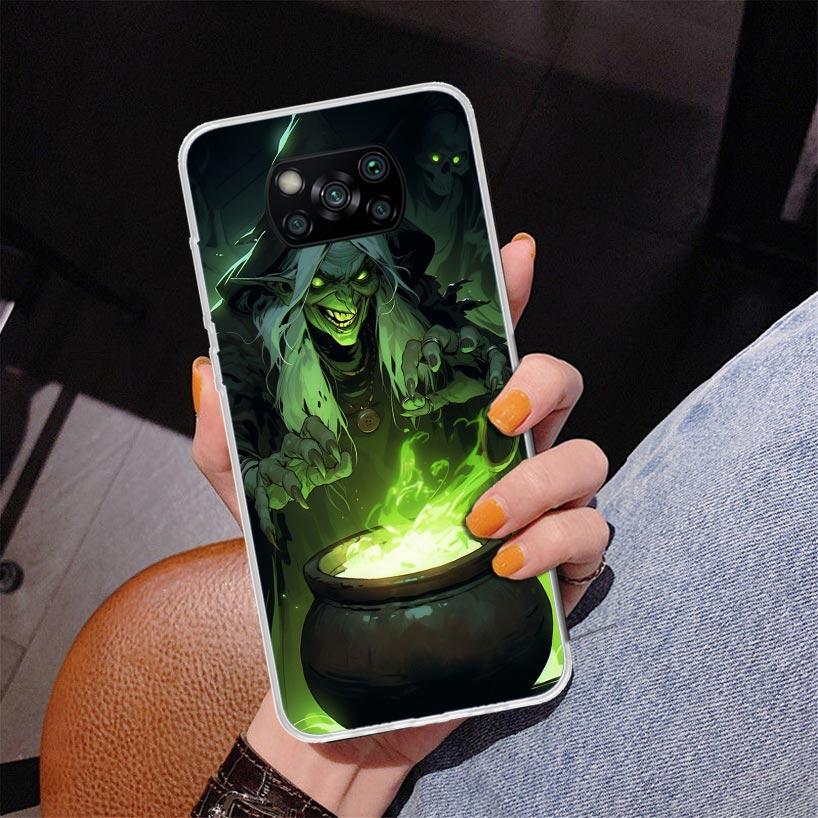 

Halloween Moon Witch Horror Phnoe Case for Xiaomi Poco X5 X6 X7 Pro X4 Gt F7 Ultra M8 M7 Redmi 15C 15 13C 13 12C 12 Unique Cover Redmi 15C (173)