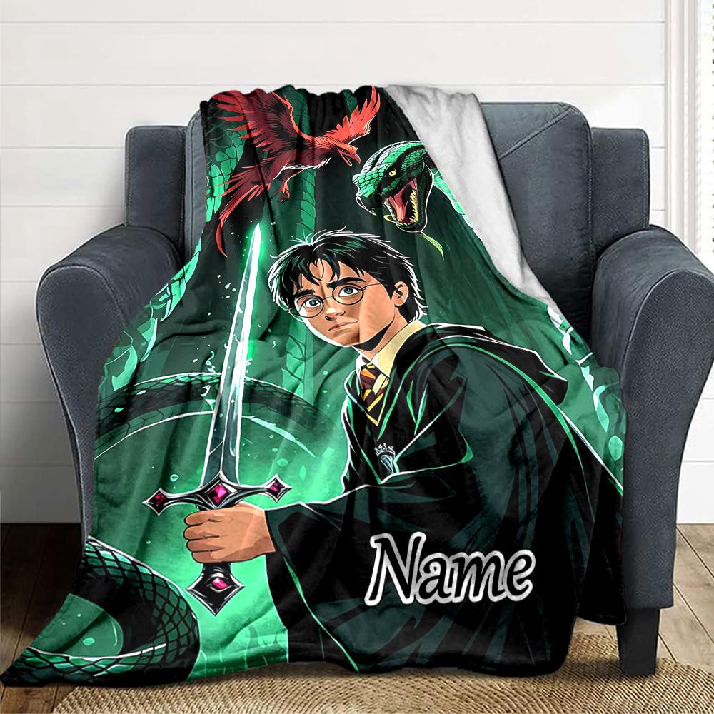 Custom Name Harry Potter Adventure blanket for Couch & Bed, Plush Cozy Fuzzy Blanket Super Soft & Warm Blankets for Fall and Winter. 090863