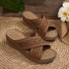 Summer New Slope Heel Platform Slippers Large Size Fish Mouth Casual Platform Beach Shoes