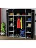 Senmasy BLACK Fabric Folding Wardrobe 160x45x130 Cm