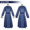 Cosplay da Órfã de Anime Esther Vestido Azul de Manga Longa Fantasia Peruca Mulheres e Meninas Traje Fantasia Festa de Halloween Trajes de Palco